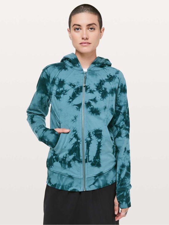 lululemon athletica Tops - Lululemon scuba hoodie light cotton fleece tie-Dye Zip Hoodie - Teal Blue